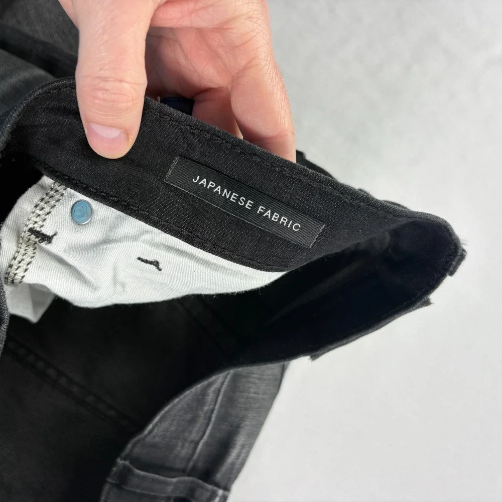7 For All Mankind Jeans Mens 34x32 Black Slimmy Stretch Denim Japanese Fabric